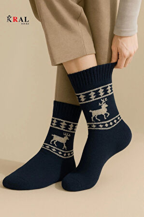 Unisex 3'lü Alpaka Yünlü Çorap Termal Kalın Yumuşak Kışlık Bot Çorabı