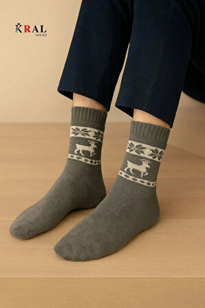 Unisex 3'lü Alpaka Yünlü Çorap Termal Kalın Yumuşak Kışlık Bot Çorabı