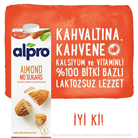 Alpro Şekersiz Badem İçeceği 1 Lt