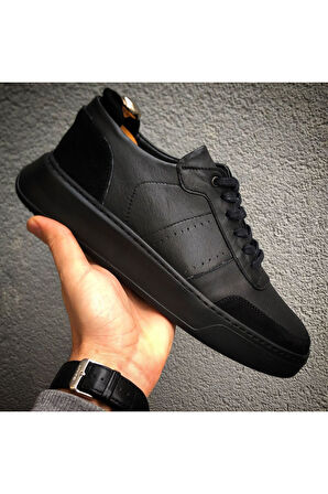 Siyah Hakiki Deri Günlük Erkek Ayakkabı