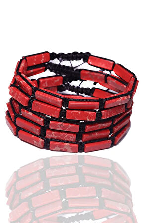 Sertifikalı Kırmızı Varisit Taşı Doğal Taş Bileklik