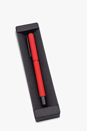 500 ML Kırmızı Termos & Geometrik Detaylı Kupa & Kırmızı Roller Kalem & Godiva Çikolata Hediye Seti