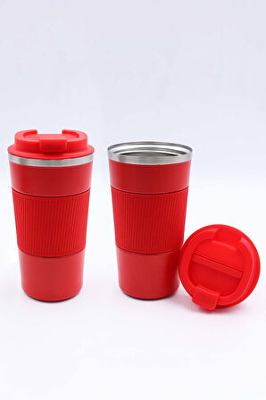 Kırmızı Termos & Kırmızı Kupa & Alerya Brazil Filtre Kahve & Godiva Çikolata Hediye Seti