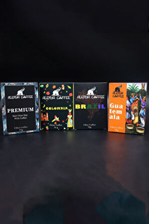 Alerya Dünya Kahveleri & Geometrik Detaylı Kupa & Siyah French Press Hediye Seti