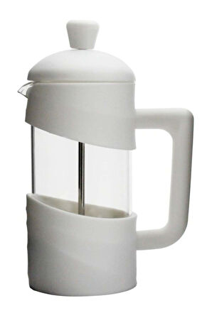 Beyaz French Press & Geometrik Detaylı Kupa & Godiva Napoliten Çikolata Hediye Kutusu