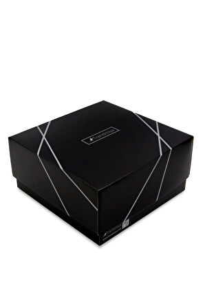 Beyaz Geometrik Porselen Fincan & Godiva Napoliten Çikolata & Makrome Anahtarlık Hediye Seti