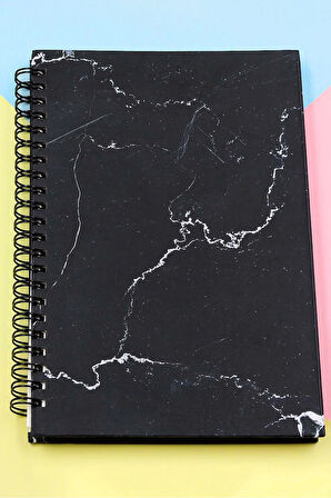 Deri Çantalı Gri Termos & Mermer Desenli Defter & Kalın Siyah Touch Pen & Çizgi Harf Kupa Hediye Set