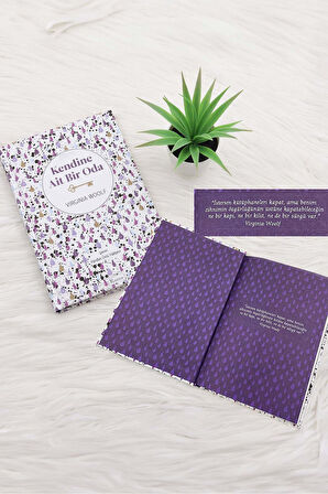 Beyaz Çelik Termos & Mor Roller Kalem & Kendine Ait Bir Oda Kitabı Hediye Seti