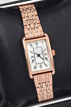 Rose Renk Kadın Kol Saati & Yıldız Kolye & Yıldız Bileklik & Rose Gold Su Yolu Bileklik Hediye Seti