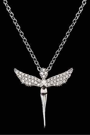 Gümüş Melek Kolye & Bademli Kurabiye & Kadın Kemer & Turuncu Mum & Kahverengi Fular Hediye Seti