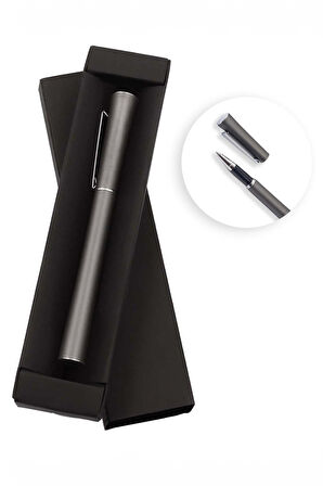 Siyah Erkek Cüzdanı & Siyah Kartlık & Patiswiss Dilimi & Gri Roller Kalem Hediye Seti