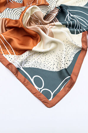 Bambu Tabaklı Beyaz Fincan & Godiva Napoliten Çikolata & Beyaz Çerçeve & Kahverengi Fular Hediye Set