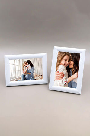 Bambu Tabaklı Beyaz Fincan & Godiva Napoliten Çikolata & Beyaz Çerçeve & Kahverengi Fular Hediye Set