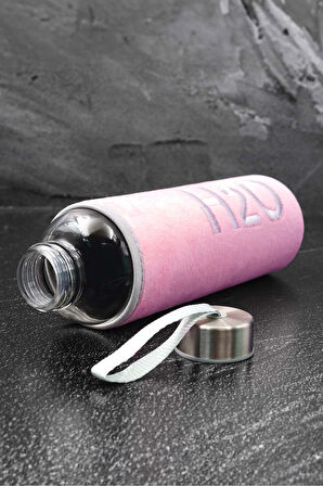 Pembe Çiçekli Kupa & Peluş Pembe Renk Cam Matara & Pembe Bubble Mum & Patiswiss Draje Hediye Seti