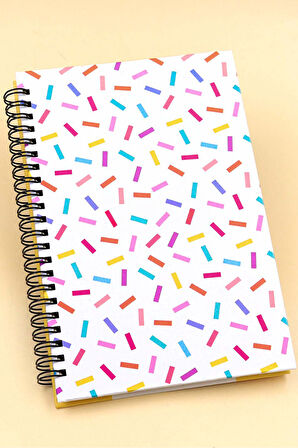 Konfeti Defter & Kolonya & Turuncu Tükenmez Kalem & Kupa & Patiswiss Dilimi Hediye Seti