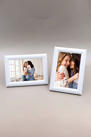 350 ML Kilitli Beyaz Çelik Termos & Yapraklı Detaylı Kahverengi Fular & Beyaz Çerçeve Hediye Seti