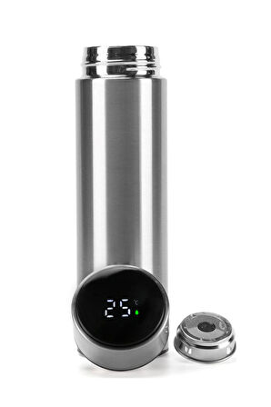 Gümüş Dereceli Termos & Beyaz Çerçeve & 1 Çift Örme Patik & Godiva Napoliten Çikolata Hediye Seti