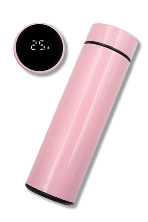 Dereceli Pembe Çelik Termos & Beyaz Ahşap Çerçeve & Pembe Atlı Karınca Müzik Kutusu Hediye Seti