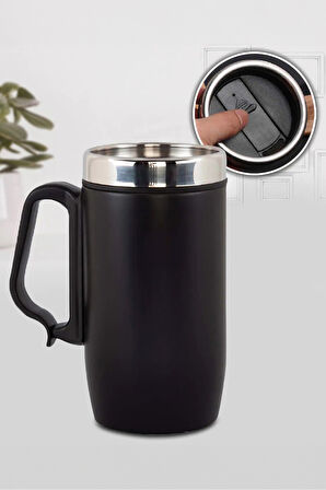 Telefon Cepli Gri Defter & Kulplu Siyah Çelik Termos & Telefon Tutuculu Tükenmez Kalem Hediye Seti