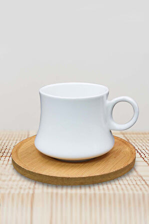 Bez El Çantası & Beyaz Fincan & Kurutulmuş Çiçek & 2'li Tek İçimlik Türk Kahvesi Hediye Seti