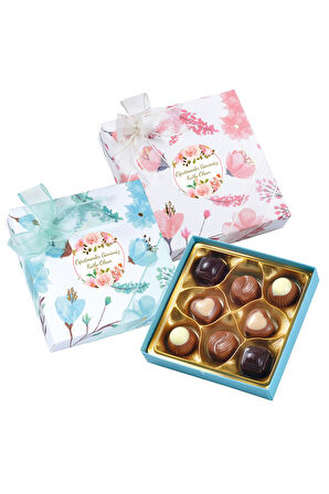 Pembe Gül Tasarımlı Fincan & Gümüş Renk Melek Kolye & 100 gr Spesiyal Çikolata Hediye Seti