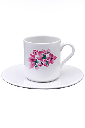 Pembe Gül Tasarımlı Fincan & Gümüş Renk Melek Kolye & 100 gr Spesiyal Çikolata Hediye Seti