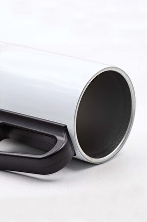 Beyaz Tükenmez Kalem & Mini Not Defteri & Kulplu Beyaz Çelik Termos & Mor Çiçekli Fular Hediye Seti