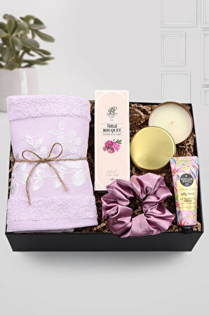 Metal Kutulu Mum & Havlu & Toka & Rebul Bouquet Kolonya & Eyüp Sabri Tuncer El Kremi Hediye Seti