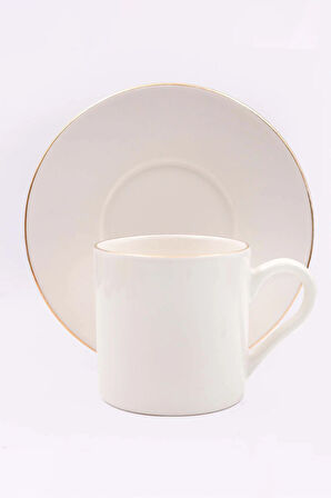 Gold Detaylı Beyaz Fincan & Godiva Napoliten Çikolata & Selamlıque Türk Kahvesi Hediye Seti