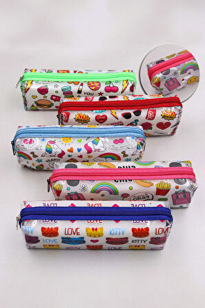 Beyaz Mermer Defter & Mavi Touch Pen & Desenli Kalemlik & Yapışkanlı Notluk & Bloknot Hediye Seti