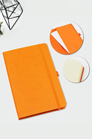 Turuncu Touch Pen & Adet Çelenk Kupa & Turuncu Defter & Godiva Napoliten Çikolata Hediye Seti