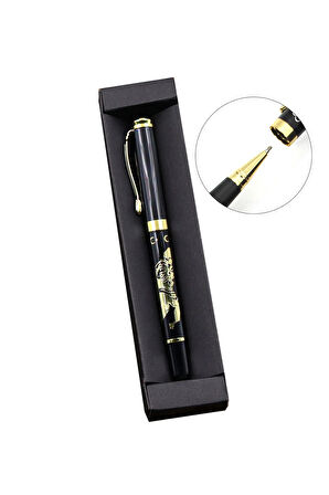 Kulplu 280 ML Kırmızı Termos & Atatürk Baskılı Defter & Atatürk İmza Kabartmalı Kalem Hediye Seti