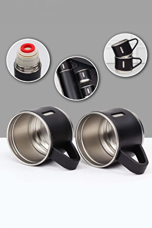 Özel Kutusunda 3 Bardaklı 500 ML Çelik Termos Seti