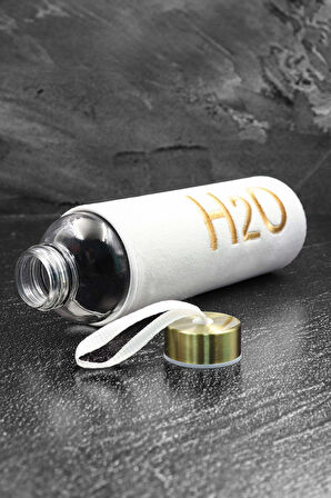 Mermer Desenli Defter Tükenmez Kalem & Özel Peluş Kılıflı Cam Matara Hediye Seti