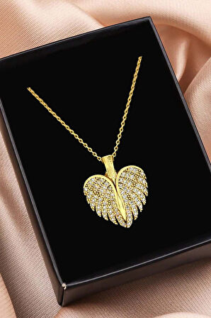 Melek Kanatlı Kolye & Pembe Fincan & Ayıcık Anahtarlık Hediye Seti