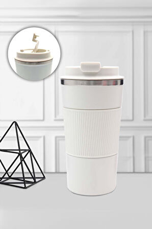 Papatya Baskılı Defter & Tükenmez Kalem & Kutulu Mum & Yıldız Anahtarlık & Çelik Termos Hediye Seti