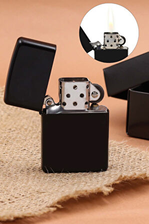 Çelik Cep Matarası & Zippo Tarzı Çakmak & Viski Taşı Soğutma Taşı Seti Hediye Seti