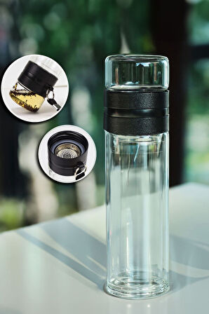 Siyah Defter & Siyah Tükenmez Kalem & Special Filtre Kahve & Siyah Kupa & 300 ml Cam Demlik Matara