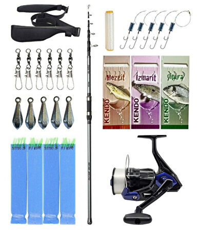 Yek Outdoor Hazır Olta Seti Okuma Alaris Light Tele Surf 420cm 100-250gr Surf Kamışı &Shimano Makina Socorro 6000 SW