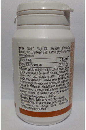 Ersağ Akgünlük Gıda Takviyesi, Boswellia Serrata