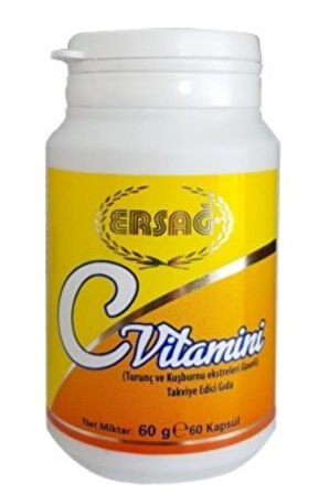Ersağ C Vitamini Gıda Takviyesi, Turunç Ve Kuşburnu Ekstreleri Ilaveli