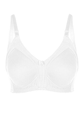 Alışveriş Meydanı Kadın Beyaz Penye Pamuk Toparlayıcı Küçültücü Balensiz Sütyen