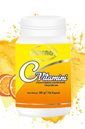 Ersağ C Vitamini Kapsül (turunç Ve Kuşburnu Ekstreleri Ilaveli ) - 2038