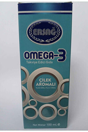 Ersağ Omega 3 Sıvı Gıda Takviyesi, Çilek Aromalı