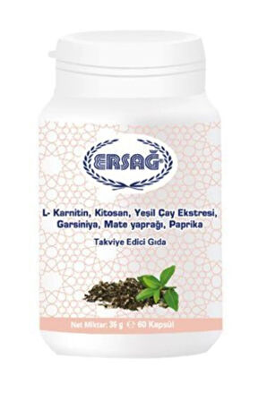 Ersağ L-Karnitin, Kitosan, Yeşil Çay Ekstresi, Garsiniya, Mate Yaprağı, Paprika  İçeren Gıda Takviye
