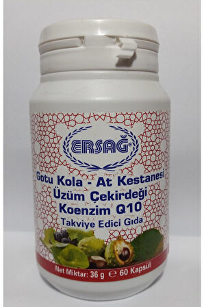 Ersağ Gotu Kola At Kestanesi Üzüm Çekirdeği Koenzim Q10 Gıda Takviyesi