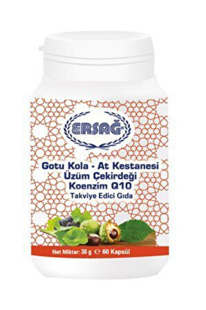 Ersağ Gotu Kola  At Kestanesi  Üzüm Çekirdeği  Koenzim Q10
