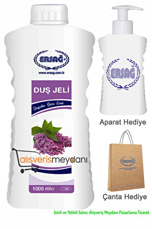 Ersağ Duş Jeli Leylak - Faturalı - Aparat Ve Çanta Hediyeli - Yeni Tarihli - Orijinal (1000 ML)