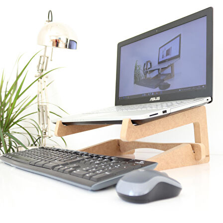 Hanwood Laptop Standı - 15" - 17" Boyutlarındaki Laptoplar ile Uyumlu - Notebook Standı - Ahşap - ALS3