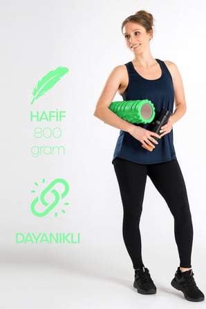 Yüksek Yoğunluklu Pilates Köpük Masaj Rulosu – Hafif ve Dayanıklı Foam Roller Yeşil